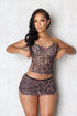 Desea Leopard Mesh Top & Skirt SET