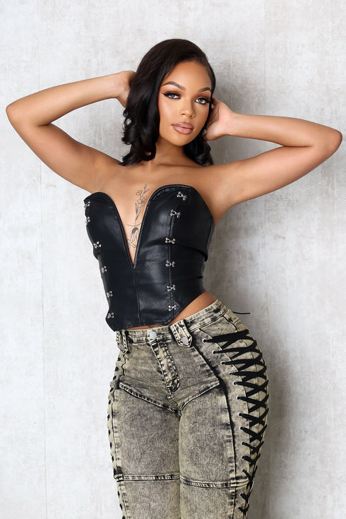 Trigger PU Wired Corset Top