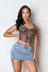 Smoky Leopard Print Bustier Top
