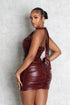 Houston Faux Leather Halter Dress