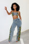Cactus Blossom Denim Top & Pants SET