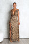 Monsoon Leopard Mesh Maxi Dress