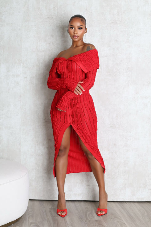 Melody Off Shoulder Mesh Dress