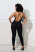 Archives Ribbed Open Back Jumpsuit