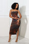 Kaela Mesh Print Ruched Dress