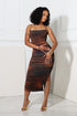 Kaela Mesh Print Ruched Dress