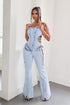 Rebel Fit Lace Up Denim Jumpsuit
