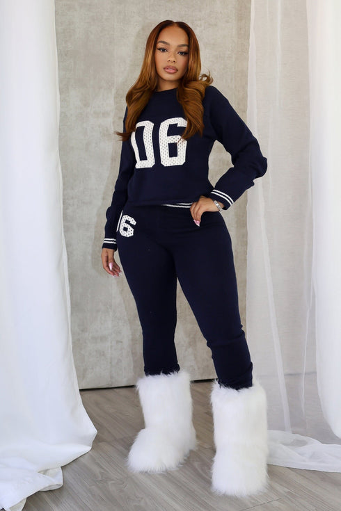 Zarah Knit 06 Graphic Top & Leggings SET