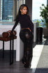 Zahara Animal Print Faux Leather Pants
