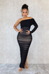 So Dramatic Mesh Ruched One Sleeve Dress