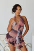 Avila Mesh Print Halter Dress