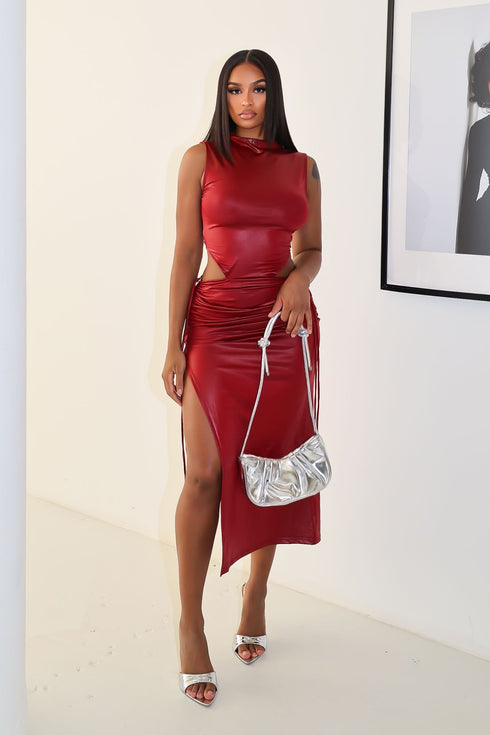 Astoria Faux Leather Maxi Dress