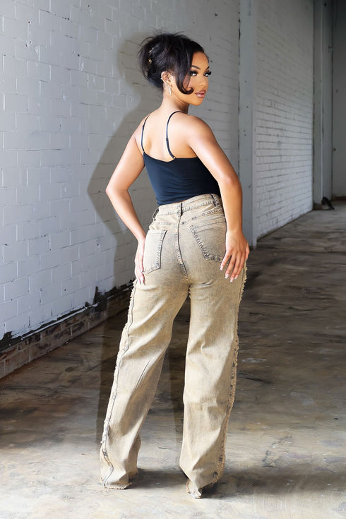 Batana Frayed Seams Baggy Jeans