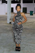 Frayed Grace Zebra Maxi Dress