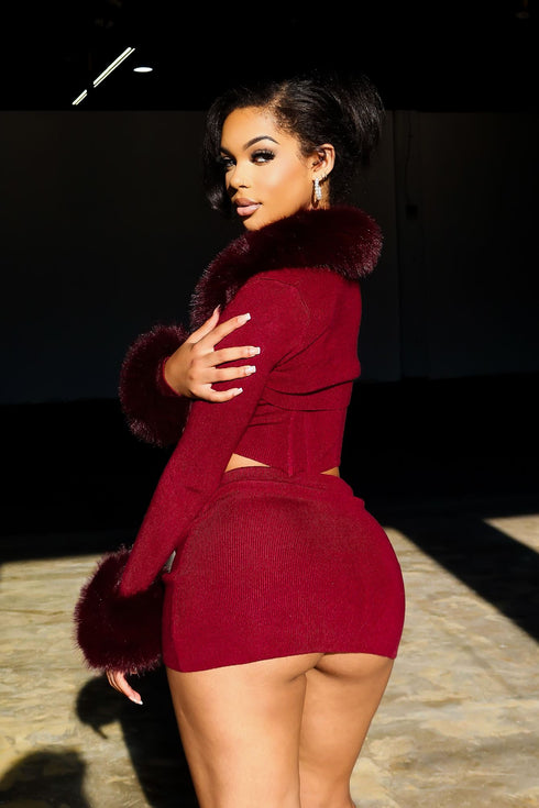 Dakota Fur Trim Knit 3 Piece SET