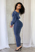 Camila Mineral Washed Cold Shoulder Hoodie Jumpsuit