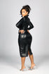 Urban Edge PU Shirt Midi Dress