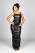 Vicksburg Faux Leather Ruched Maxi Dress