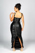 Vicksburg Faux Leather Ruched Maxi Dress