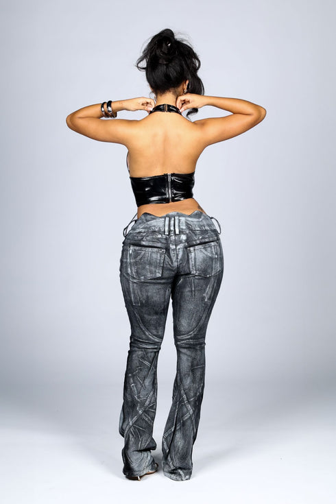 Paint Stroke Denim Pants