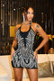 Lumina Prism Rhinestone Mini Dress