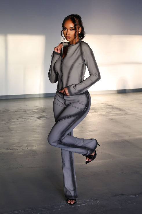 Grey Pop Airbrushed Jacket & Pants SET