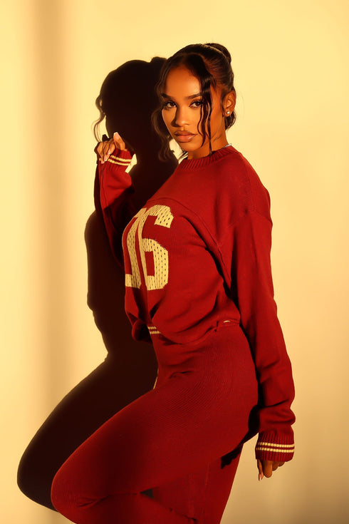 Zarah Knit 06 Graphic Top & Leggings SET