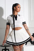 Martina Tennis Collared Knit Top & Skirt SET