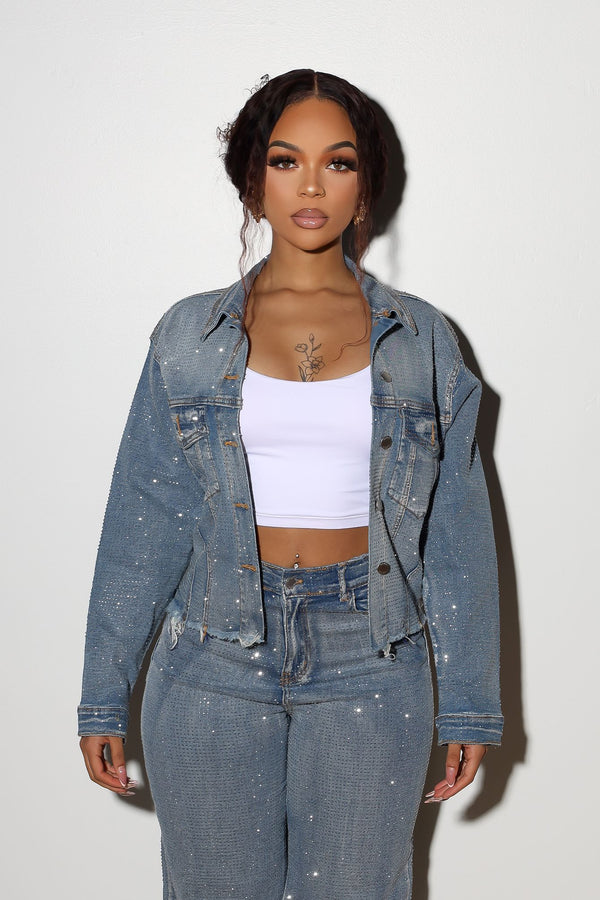 Opulent Rhinestone Denim Jacket