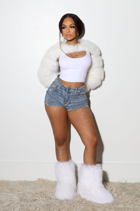 Opulent Rhinestone Denim Shorts