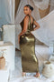 Foil Fantasy Drape Maxi Dress