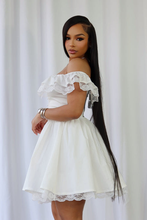 Minami Poplin Off Shoulder Mini Dress