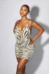 Zebra Sequin Halter Top & Skirt SET