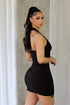 Dilara Halter Neck Metal Trim Mini Dress