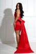 Cordelia Satin Tube Big Bow Mini Dress