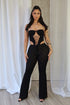 Nevaeh Mesh Lace Halter Padded Jumpsuit