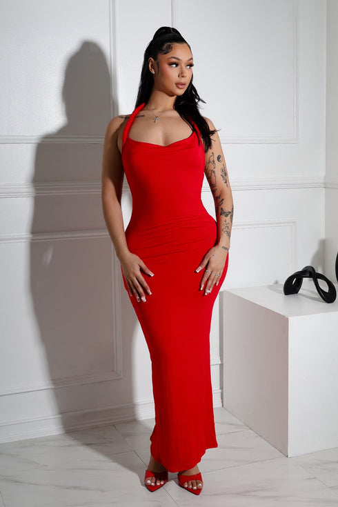 Evelynn Twisted Halter Multi Way Maxi Dress