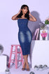 Ava Contour Midi Denim Dress