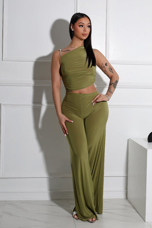 Jaira One Shoulder Wire Strap Jumpsuit