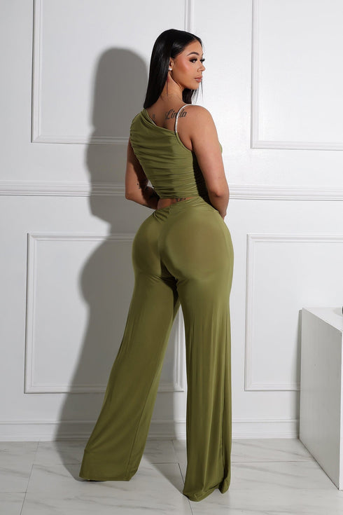 Jaira One Shoulder Wire Strap Jumpsuit