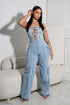 Ayla Washed Denim Cut Out Jumpsuit