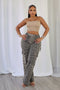 Idola Wide Leg Animal Print Cargo Pants