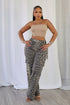 Idola Wide Leg Animal Print Cargo Pants