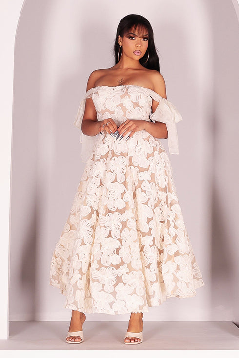 Elysia Floral Sheer Midi Dress