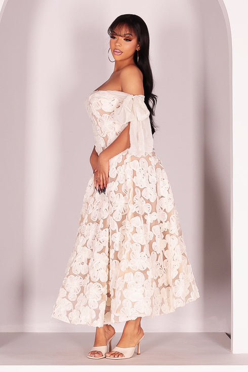 Elysia Floral Sheer Midi Dress