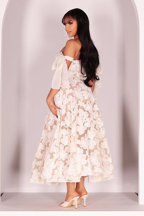 Elysia Floral Sheer Midi Dress