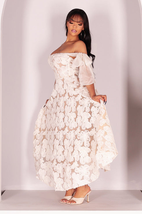 Elysia Floral Sheer Midi Dress