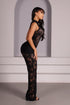 Velouria Halter Neck Lace Jumpsuit