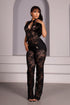 Velouria Halter Neck Lace Jumpsuit