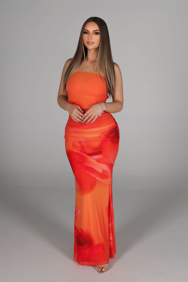 Sundown Ruched Maxi Dress